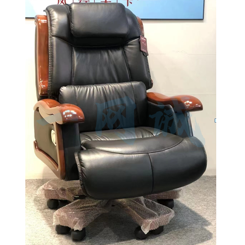 发财鸟 老板椅商务电脑椅办公椅大班椅进口黑牛皮 BGGF-6123 进口黑牛皮