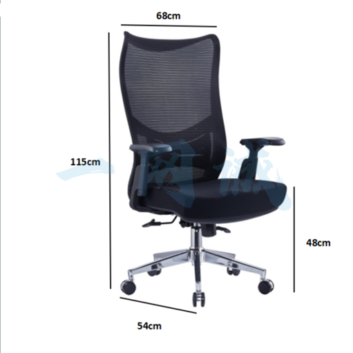 发财鸟 办公椅网布职员电脑椅办公室会议椅子 BGMT-MT-966 黑-黑